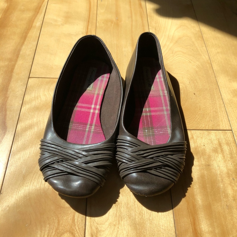 American Eagle Brown Leather Flats